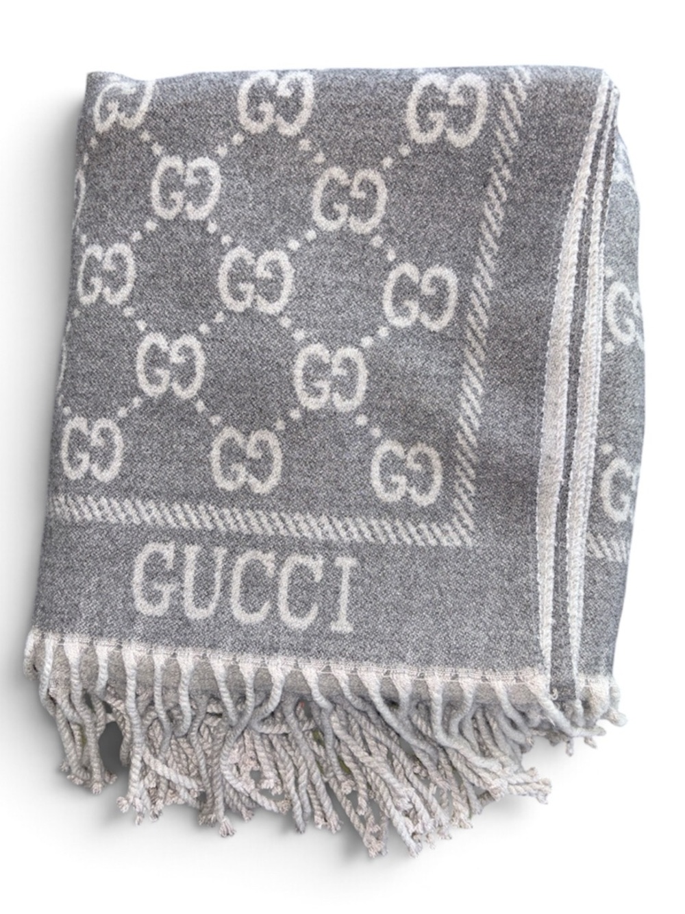 GUCCI GG Monogram Silk & Cashmere Scarf/ Stole/ Shawl NWT - Picture 2 of 13